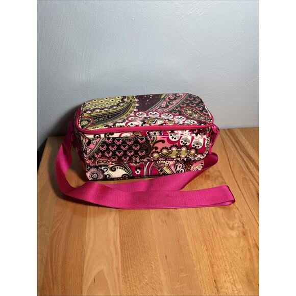 Vera Bradley Cooler Insulated Lunch Tote Bag RETIRED PRINT Paisley Pink Flowers - Picture 7 of 11